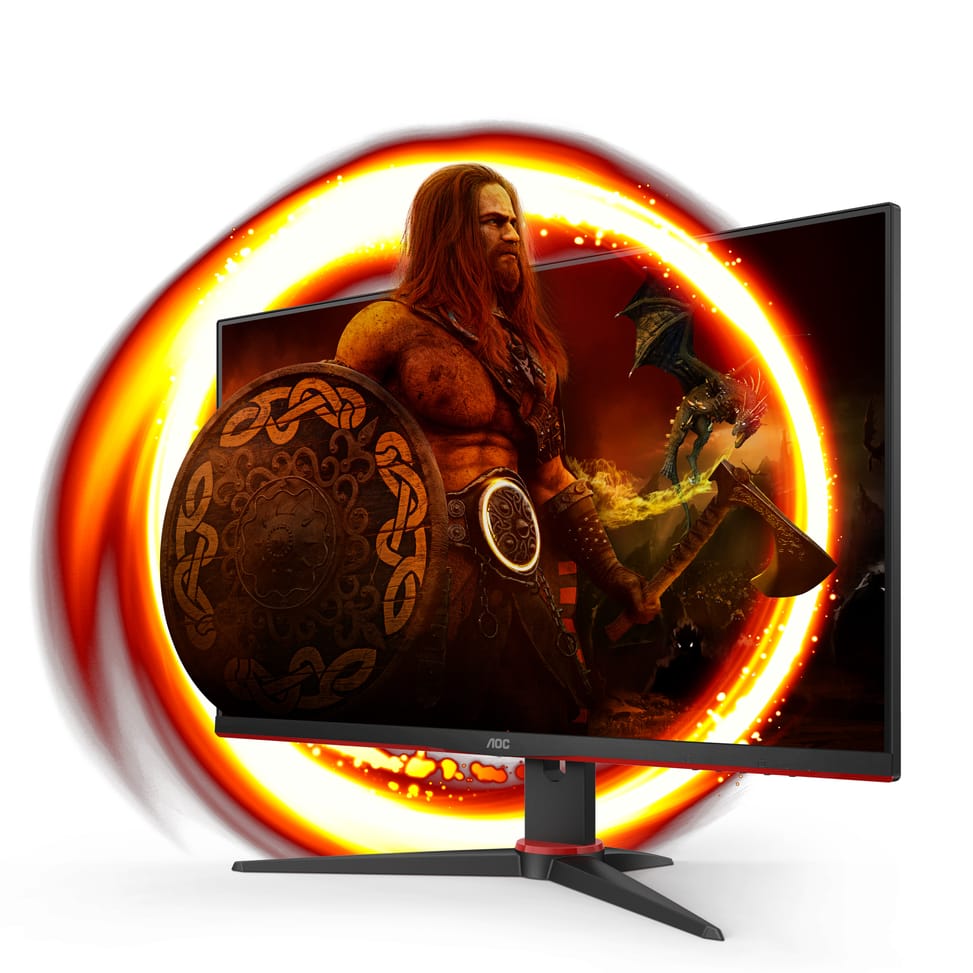 AOC 24G2SAE/BK écran plat de PC 60,5 cm (23.8") 1920 x 1080 pixels Full HD Noir, Rouge (24G2SAE/BK) — image 2
