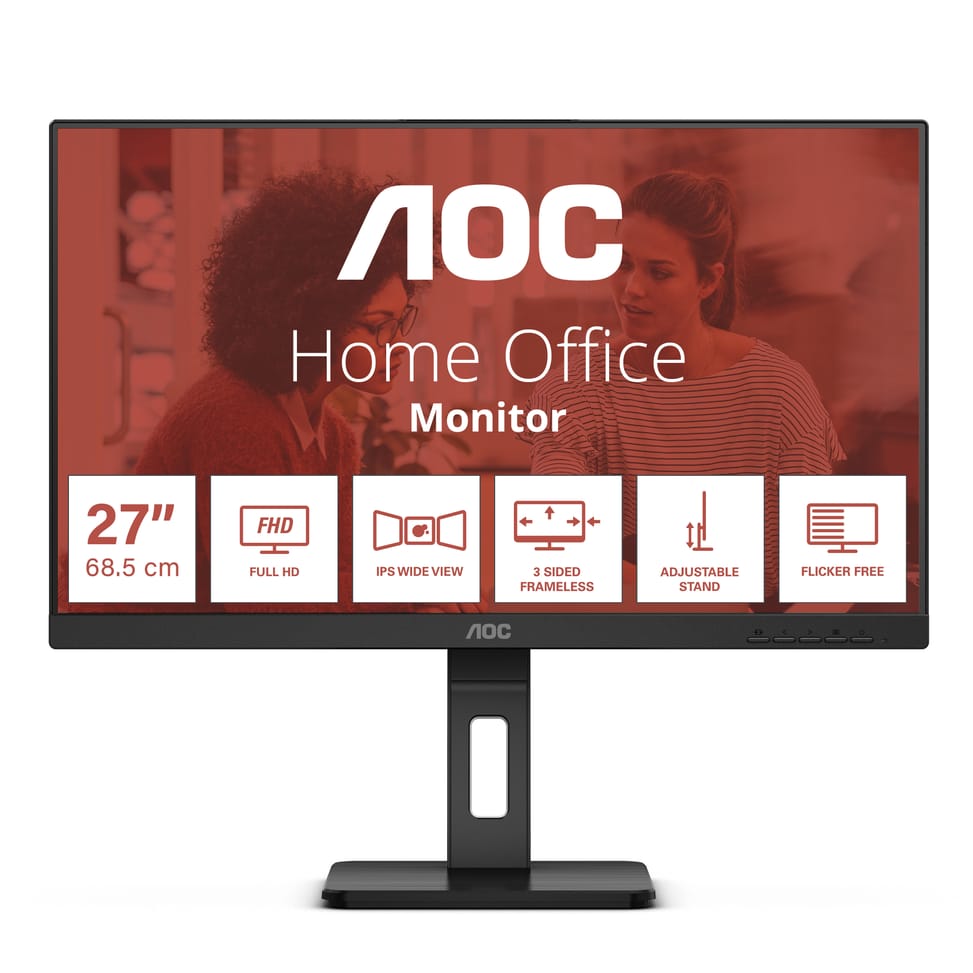 AOC E3 27E3QAF écran plat de PC 68,6 cm (27") 1920 x 1080 pixels Noir (27E3QAF) — image 1