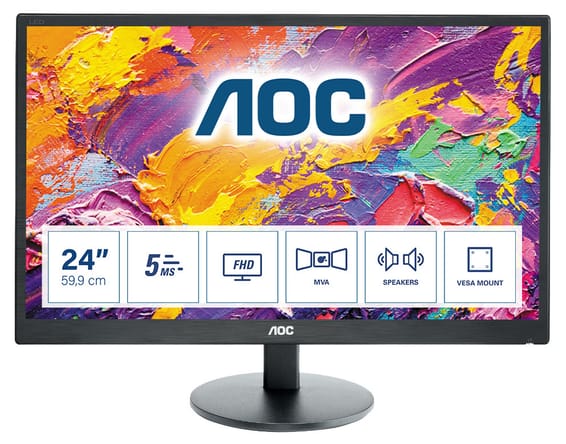 AOC M2470SWH LED display 59,9 cm (23.6") 1920 x 1080 pixels Full HD Noir (M2470SWH)