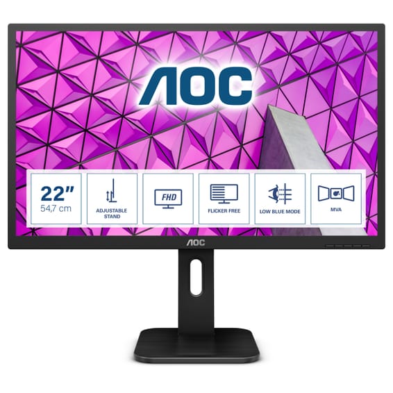 AOC P1 22P1 écran plat de PC 54,6 cm (21.5") 1920 x 1080 pixels Full HD LED Noir (22P1)