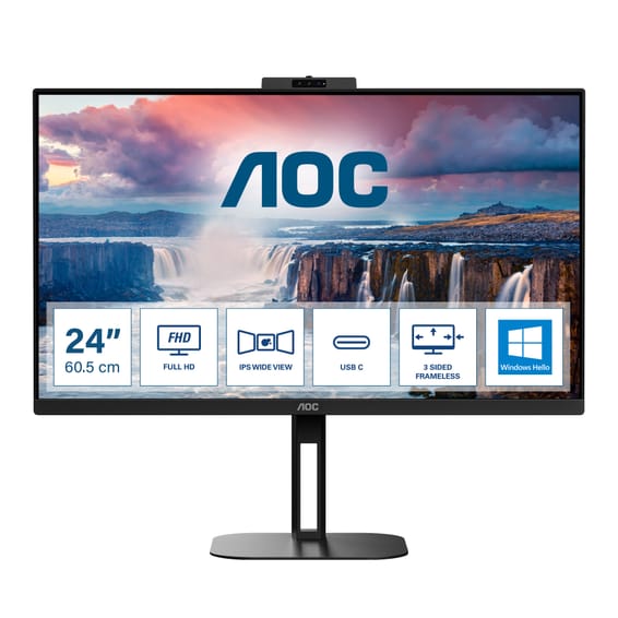 AOC V5 24V5CW écran plat de PC 60,5 cm (23.8") 1920 x 1080 pixels Full HD LED Noir (24V5CW/BK)