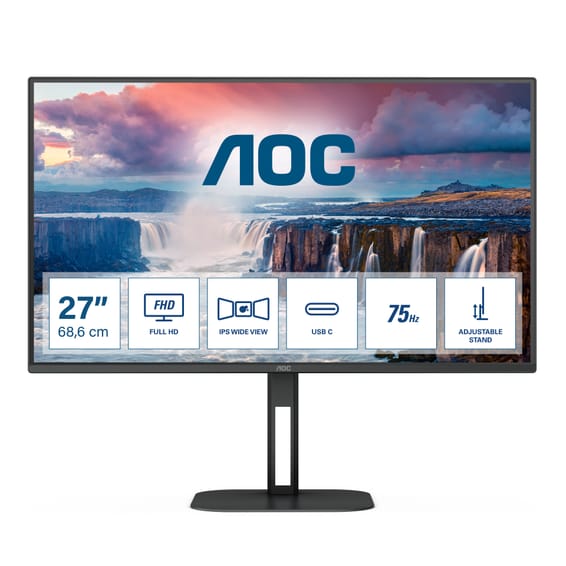 AOC V5 27V5C écran plat de PC 68,6 cm (27") 1920 x 1080 pixels Full HD LED Noir (27V5C/BK)