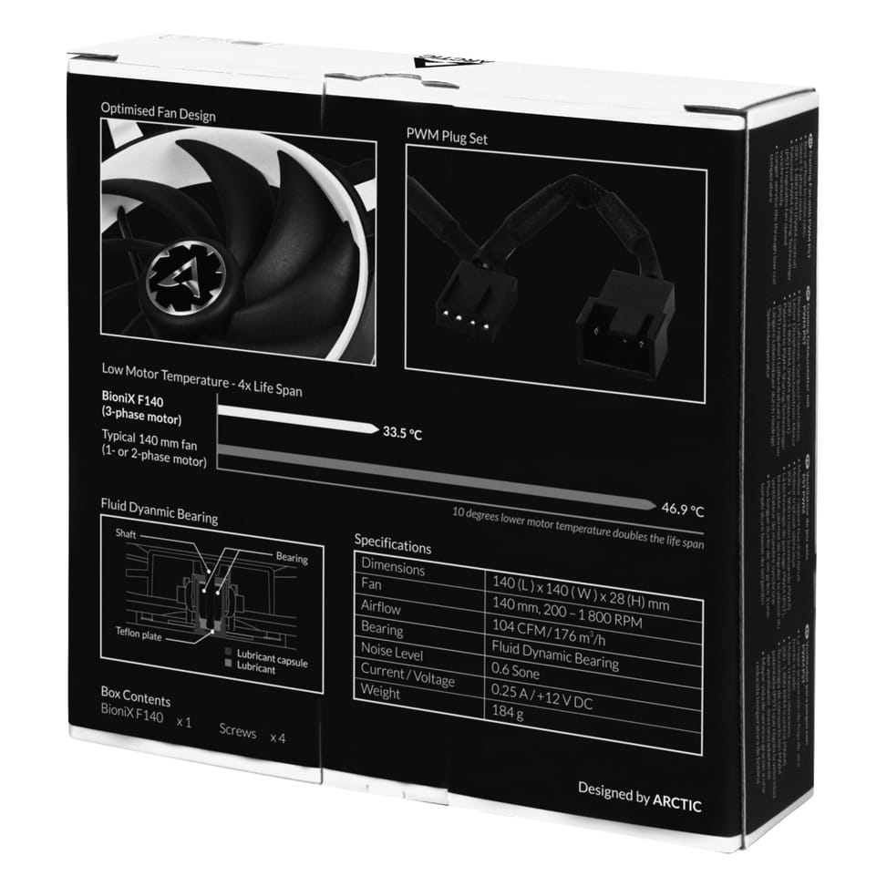 ARCTIC BioniX F140 Boitier PC Ventilateur 14 cm Noir, Blanc (ACFAN00096A) — image 6