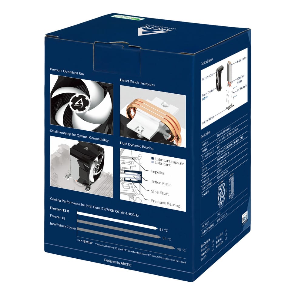 ARCTIC Freezer i13 X Processeur Refroidisseur d'air 9,2 cm Aluminium, Noir, Blanc 1 pièce(s) (ACFRE00078A) — image 8