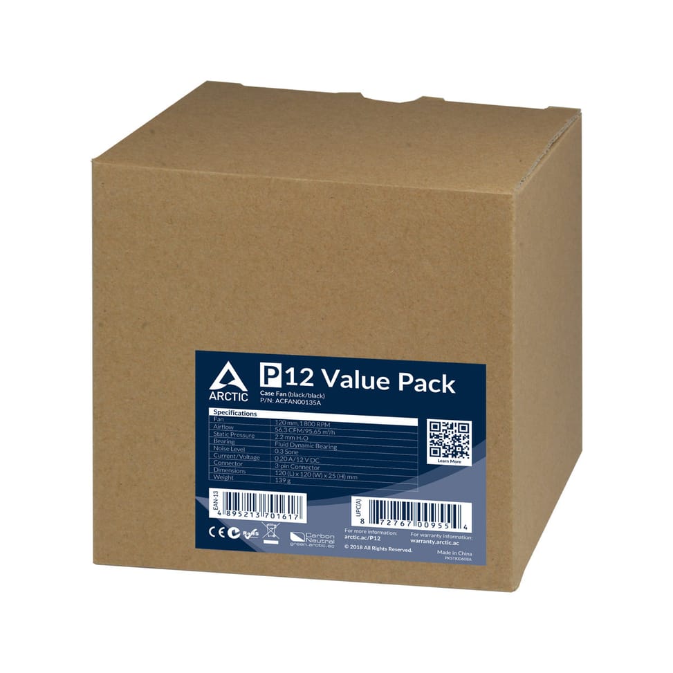 ARCTIC P12 Value Pack Boitier PC Ventilateur 12 cm Noir (ACFAN00135A) — image 6