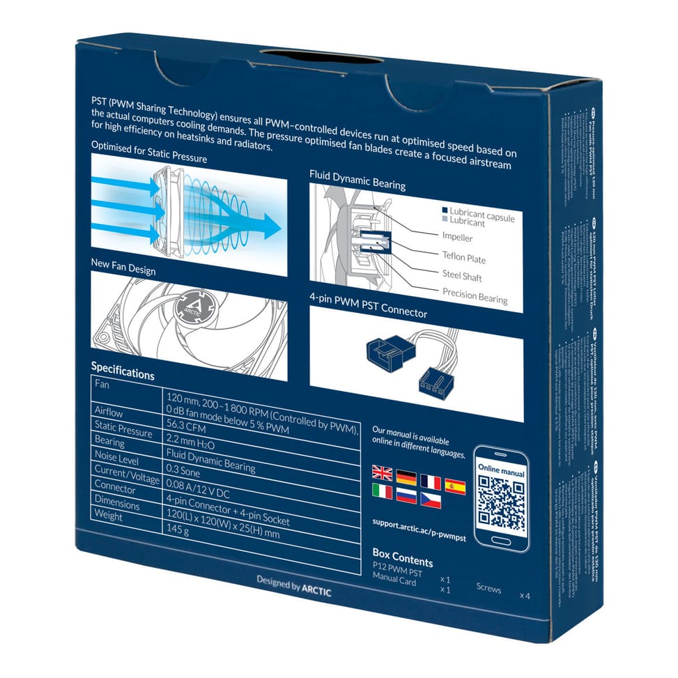 ARCTIC P12 PWM PST Boitier PC Ventilateur 12 cm Noir (ACFAN00120A) — image 6