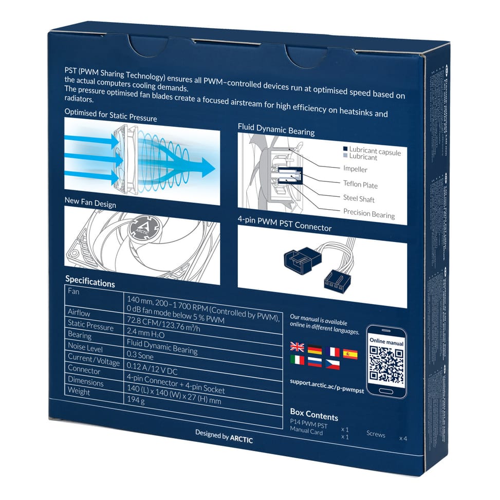 ARCTIC P14 PWM PST Boitier PC Ventilateur 14 cm Noir (ACFAN00125A) — image 7