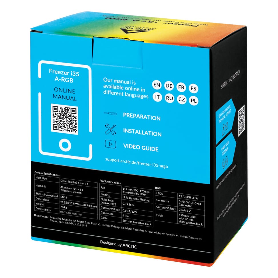 ARCTIC Freezer i35 A-RGB Processeur Refroidisseur 12 cm Noir 1 pièce(s) (ACFRE00104A) — image 9
