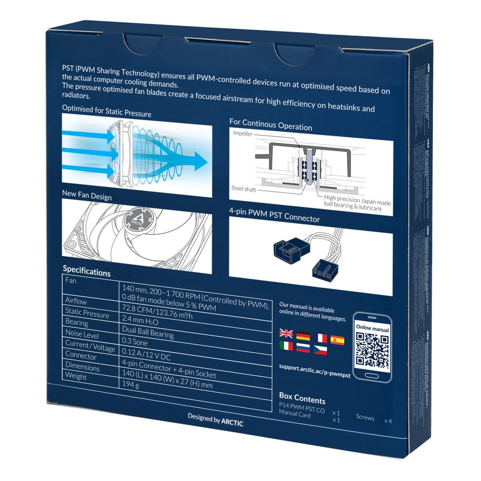 ARCTIC P14 PWM PST CO Boitier PC Ventilateur 14 cm Noir (ACFAN00126A) — image 7