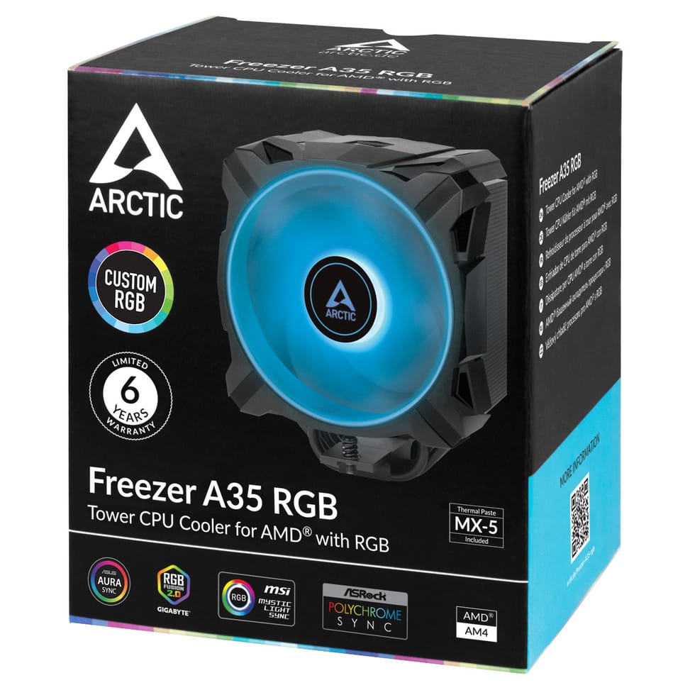 ARCTIC Freezer A35 RGB Processeur Refroidisseur 11,2 cm Noir 1 pièce(s) (ACFRE00114A) — image 8