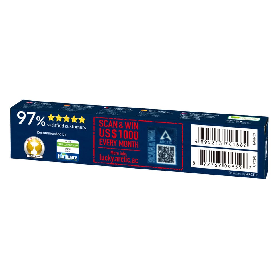 ARCTIC MX-4 combiné de dissipateurs thermiques Pâte thermique 8,5 W/m·K 8 g (ACTCP00008B) — image 3