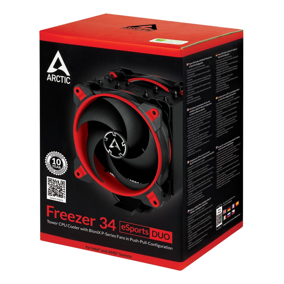 ARCTIC Freezer 34 eSports DUO Processeur Refroidisseur 12 cm Noir, Rouge (ACFRE00060A) — image 9