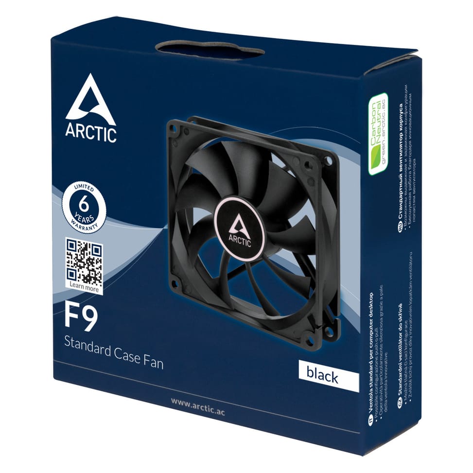 ARCTIC ACFAN00212A système de refroidissement d’ordinateur Boitier PC Ventilateur 9,2 cm Noir 1 pièce(s) (ACFAN00212A) — image 4