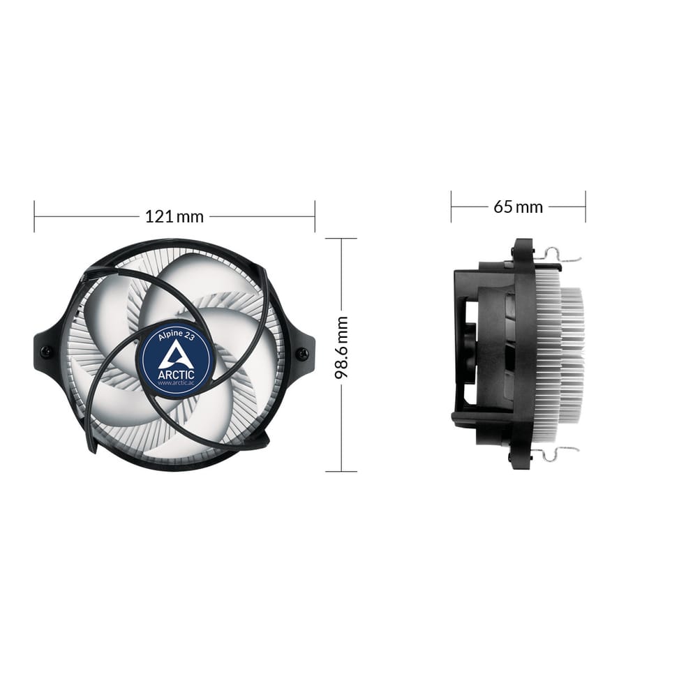 ARCTIC Alpine 23 - Compact AMD CPU-Cooler Processeur Refroidisseur d'air 9 cm Aluminium, Noir 1 pièce(s) (ACALP00035A) — image 6
