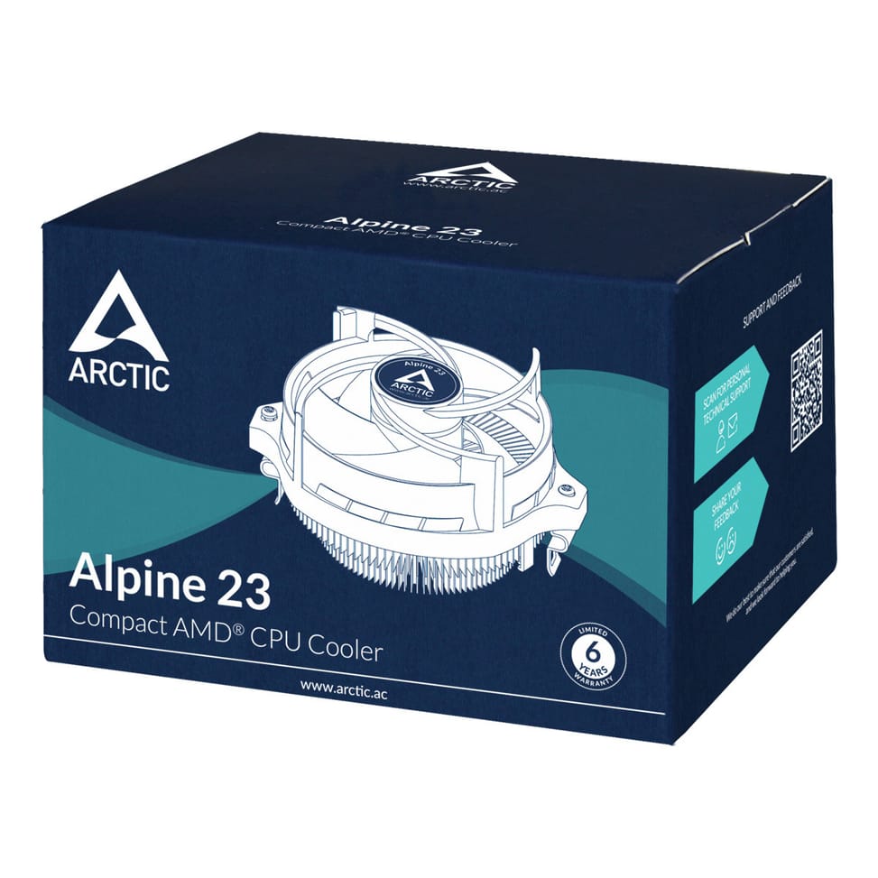 ARCTIC Alpine 23 - Compact AMD CPU-Cooler Processeur Refroidisseur d'air 9 cm Aluminium, Noir 1 pièce(s) (ACALP00035A) — image 7