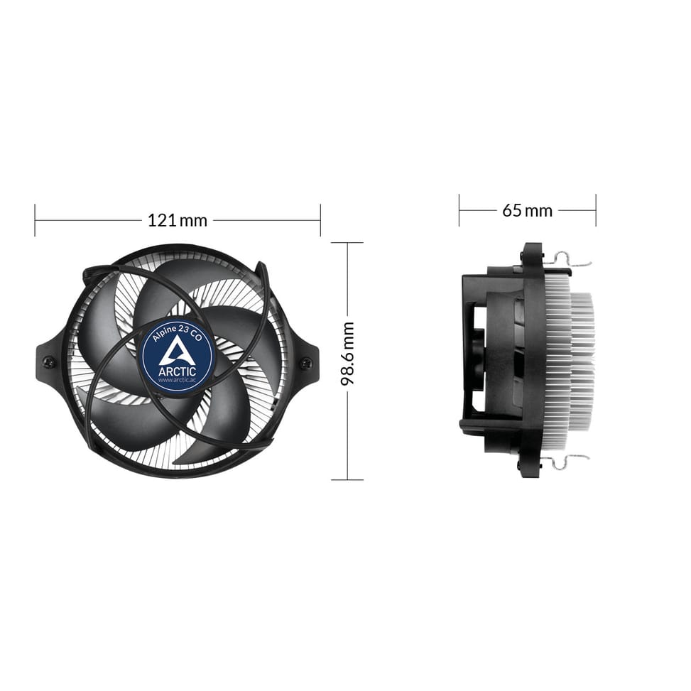 ARCTIC Alpine 23 CO Processeur Refroidisseur d'air 9 cm Aluminium, Noir 1 pièce(s) (ACALP00036A) — image 8