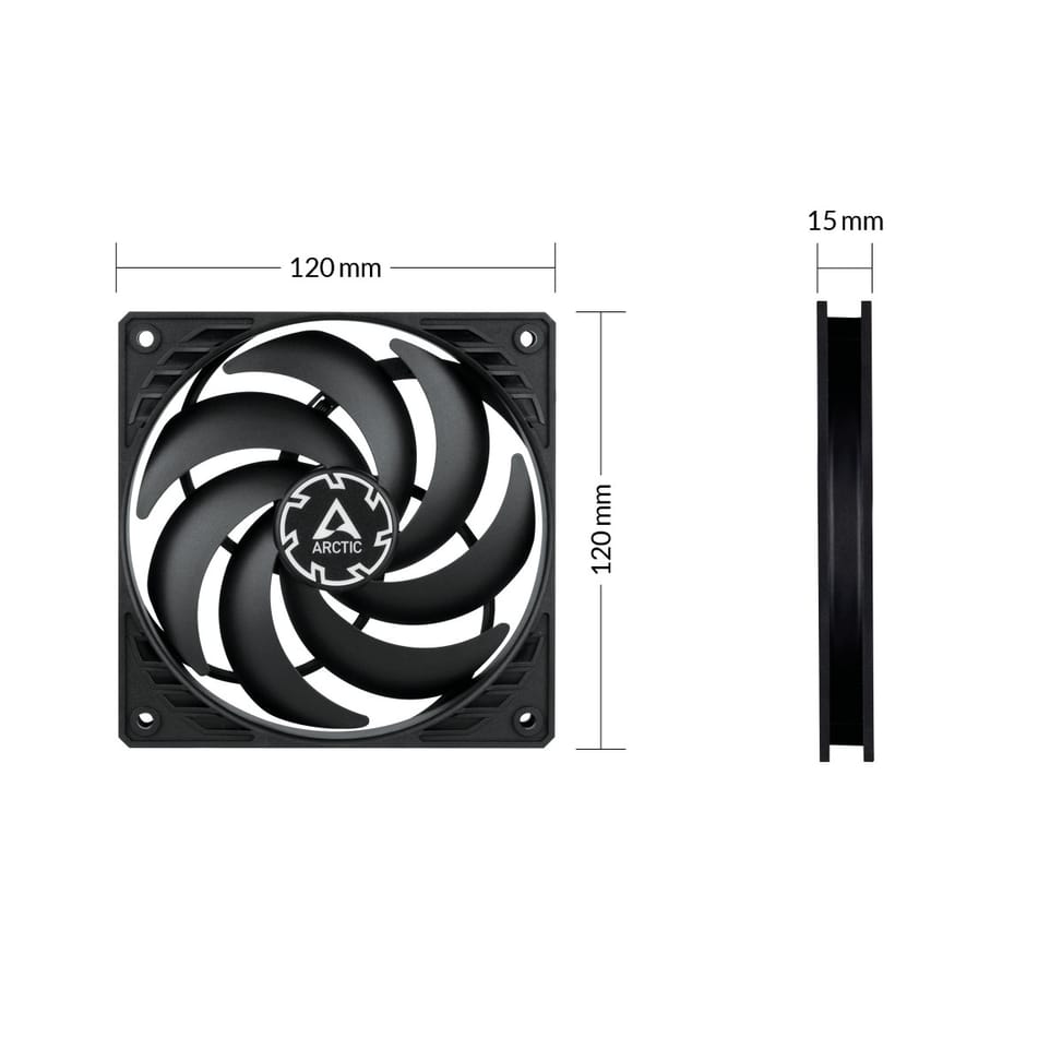 ARCTIC P12 Slim PWM PST Boitier PC Ventilateur 12 cm Noir 1 pièce(s) (ACFAN00187A) — image 3