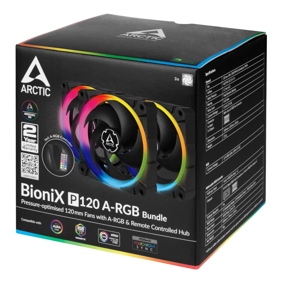 ARCTIC ACFAN00156A système de refroidissement d’ordinateur Boitier PC Ventilateur 12 cm Noir (ACFAN00156A) — image 8