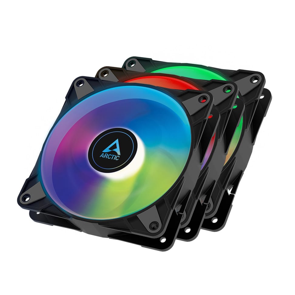 ARCTIC P12 PWM PST A-RGB 0dB Boitier PC Ventilateur 12 cm Noir, Blanc 3 pièce(s) (ACFAN00232A) — image 1