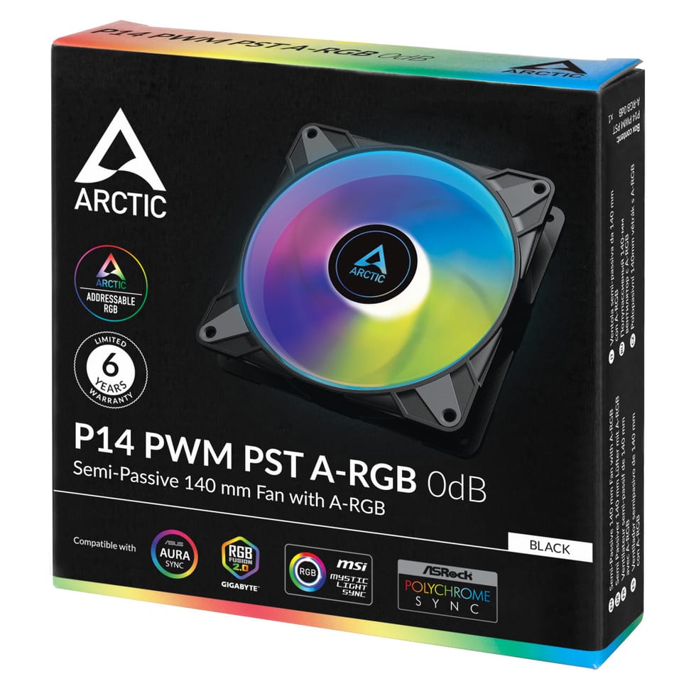ARCTIC P14 PWM PST A-RGB 0dB Boitier PC Ventilateur 14 cm Noir 1 pièce(s) (ACFAN00239A) — image 5