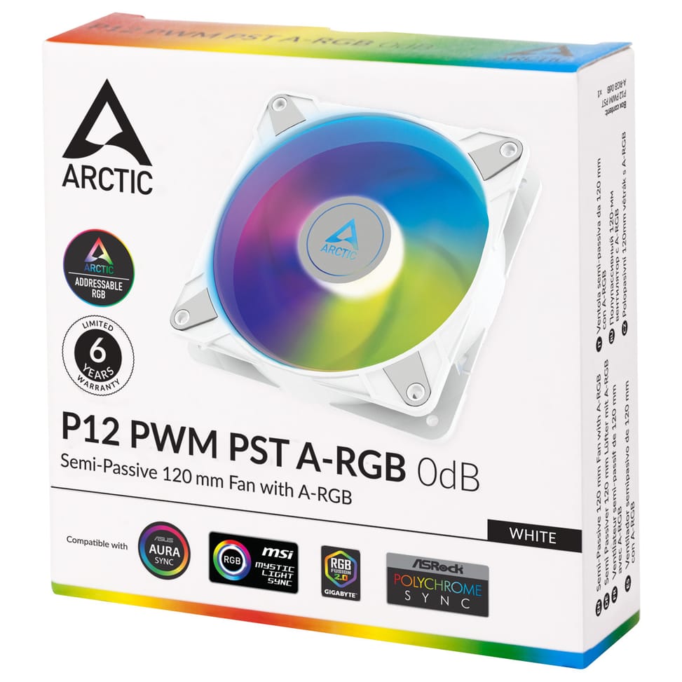 ARCTIC P12 PWM PST A-RGB 0dB Boitier PC Ventilateur 12 cm Blanc 1 pièce(s) (ACFAN00254A) — image 4