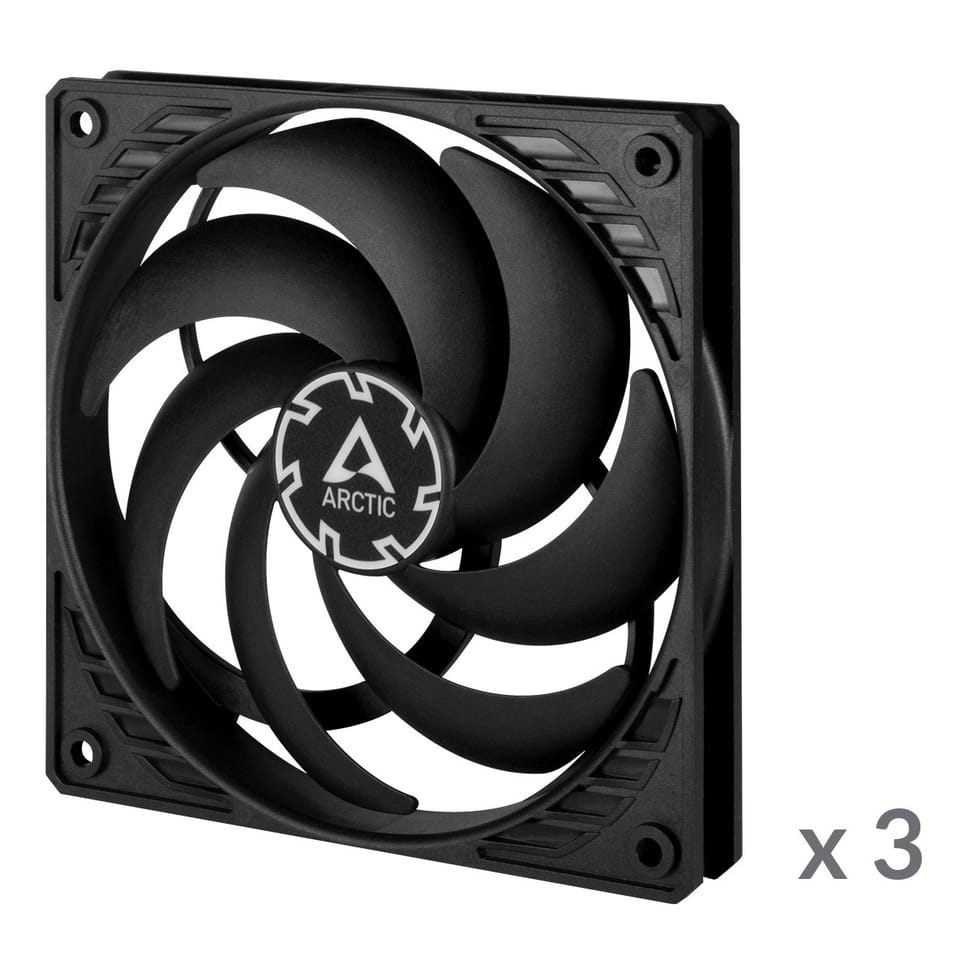 ARCTIC P12 Slim PWM PST Boitier PC Ventilateur 12 cm Noir 3 pièce(s) (ACFAN00275A) — image 2