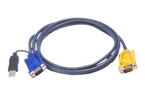 ATEN Câble KVM USB 1,8m avec SPHD 3 en 1 et convertisseur PS/2 vers USB intégré (2L-5202UP)