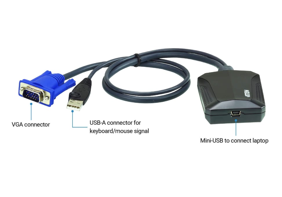ATEN Adaptateur chariot de sécurité console KVM USB pour ordinateur portable (CV211-AT) — image 5