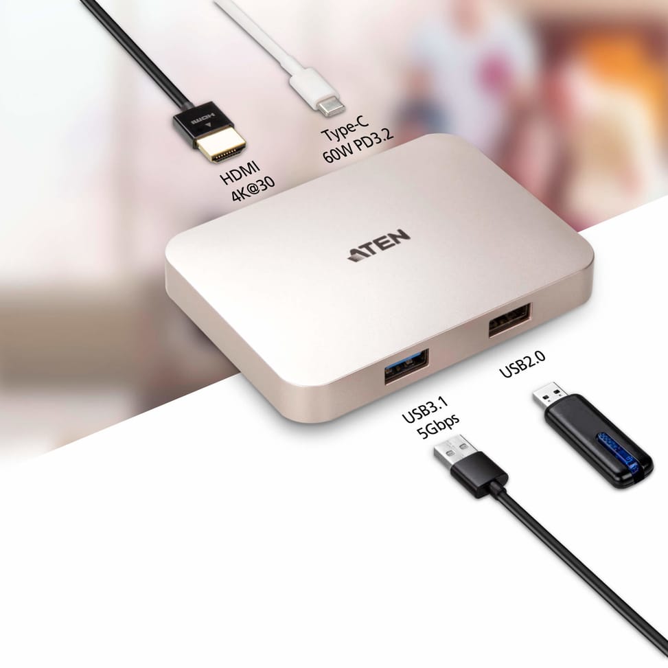 ATEN Mini-station USB-C 4K Ultra avec transfert de l’alimentation (UH3235-AT) — image 3