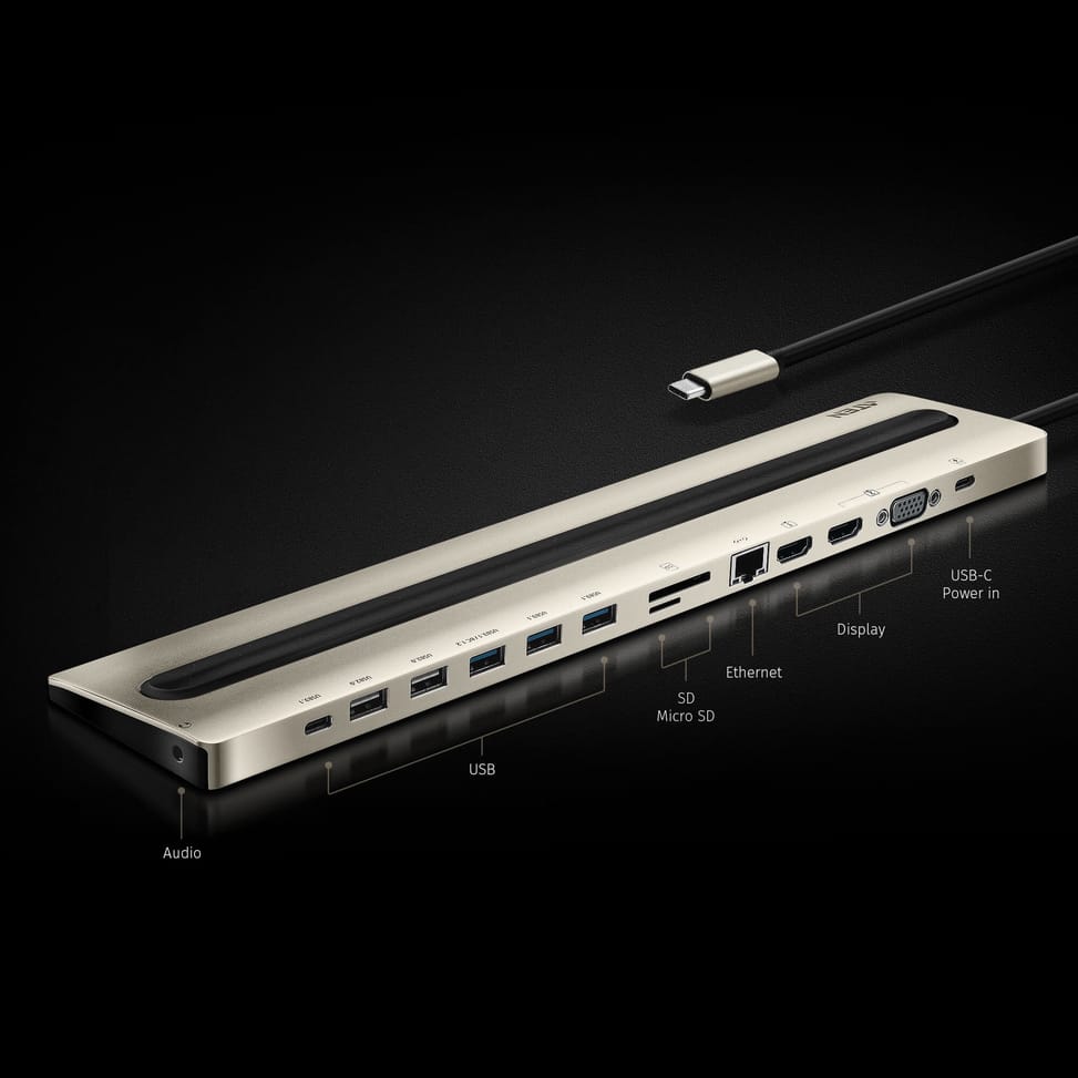 ATEN Station d’accueil multiports USB-C avec transfert de l’alimentation (UH3237-AT) — image 3