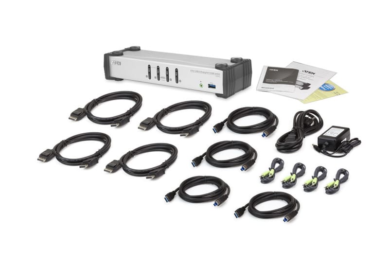 ATEN Commutateur KVMP™ DisplayPort 4 ports USB 3.0 (câbles inclus) (CS1914-AT-G) — image 4