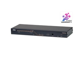 ATEN Commutateur KVM (DisplayPort, HDMI, DVI, VGA) multi-interface Cat 5 à 8 ports et 2 consoles (KH2508A-AX-G)