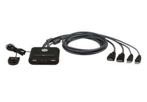ATEN Commutateur KVM câblé FHD HDMI à 2 ports Commutateur KVM câblé FHD HDMI à 2 ports (CS22HF-AT)