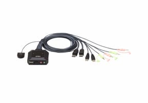 ATEN Commutateur KVM câble DisplayPort USB 2 ports avec sélecteur de port distant (CS22DP-AT)
