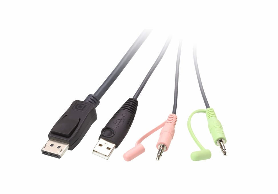 ATEN Commutateur KVM câble DisplayPort USB 2 ports avec sélecteur de port distant (CS22DP-AT) — image 2