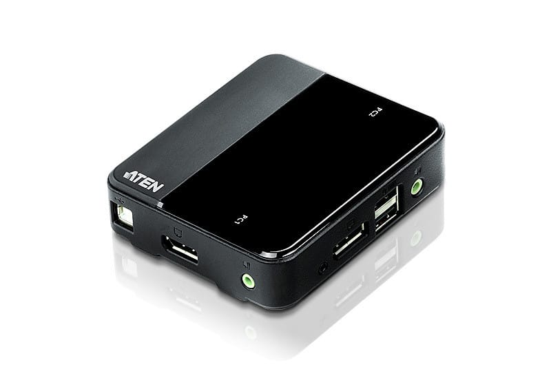 ATEN Commutateur KVM DisplayPort/audio USB 2 ports (4K pris en charge et câbles inclus) (CS782DP-AT) — image 1