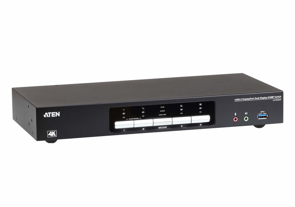 ATEN Commutateur KVMP™ deux affichage DisplayPort 4K 4 ports USB 3.0 (CS1944DP-AT-G) — image 4