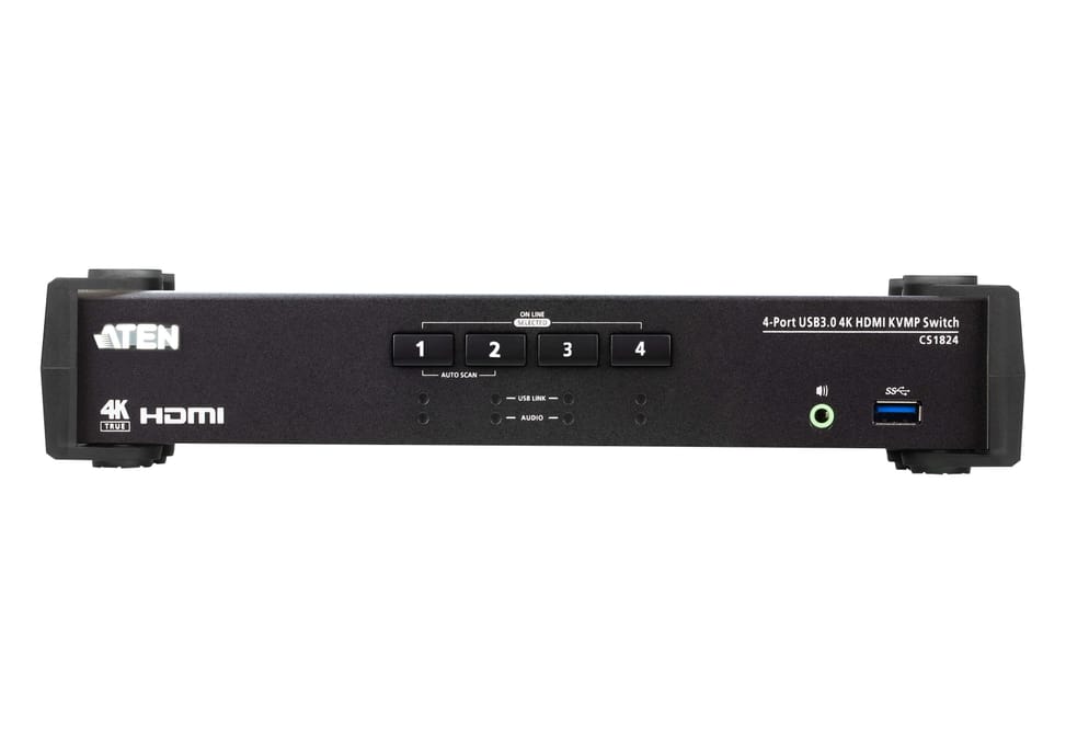ATEN Commutateur KVMP™ HDMI 4K 4 ports USB 3.0 avec mode de mélangeur audio (CS1824-AT-G) — image 3