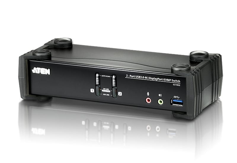 ATEN Commutateur KVMP™ DisplayPort 4K 2 ports USB 3.0 (câbles inclus) (CS1922-AT-G) — image 1