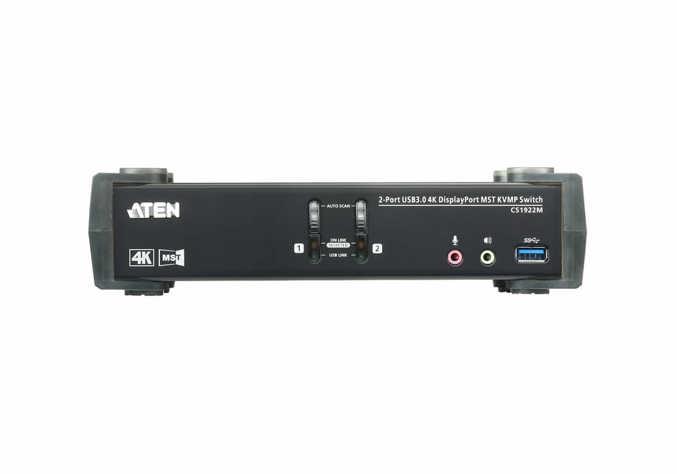 ATEN Commutateur KVMP™ MST DisplayPort 4K 2 ports USB 3.0 (câbles inclus) (CS1922M-AT-G) — image 3