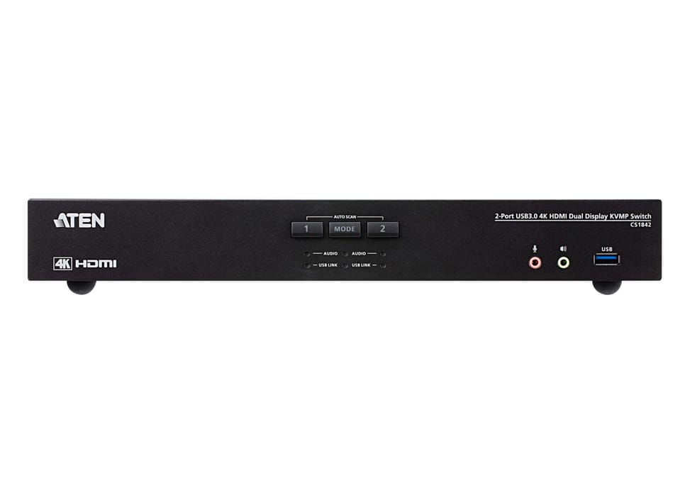 ATEN Commutateur KVMP™ deux affichages HDMI 4K 2 ports USB 3.0 (CS1842-AT-G) — image 3