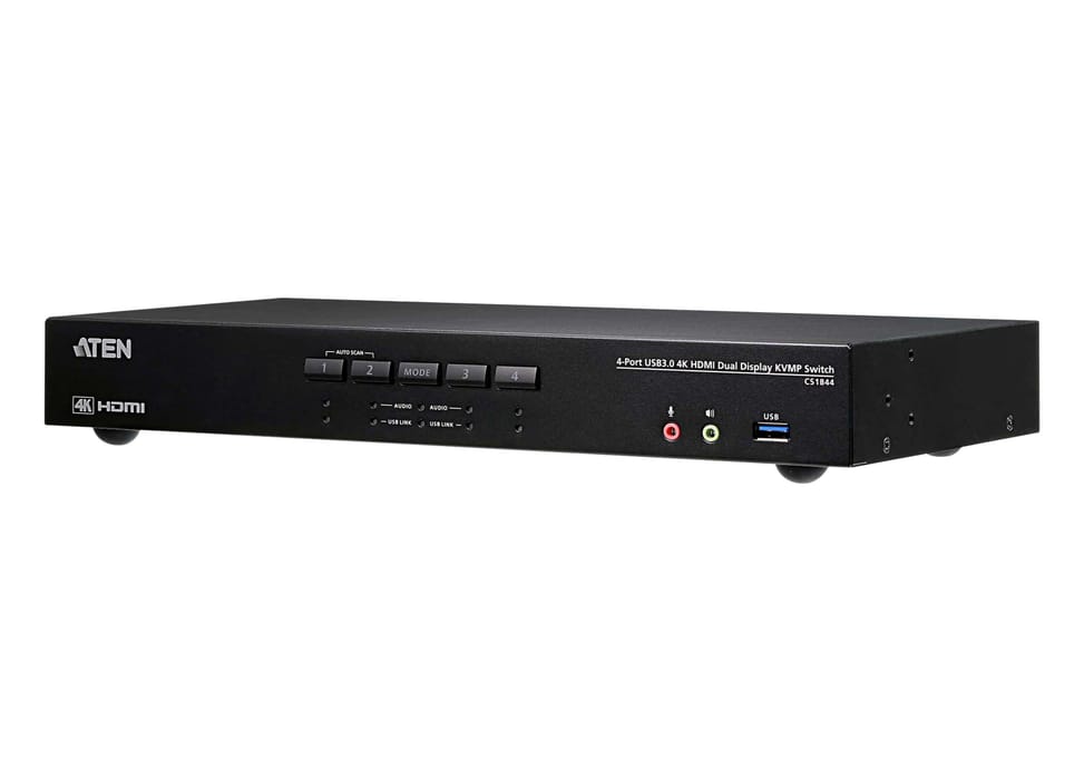 ATEN Commutateur KVMP™ deux affichages HDMI 4K 4 ports USB 3.0 (CS1844-AT-G) — image 1
