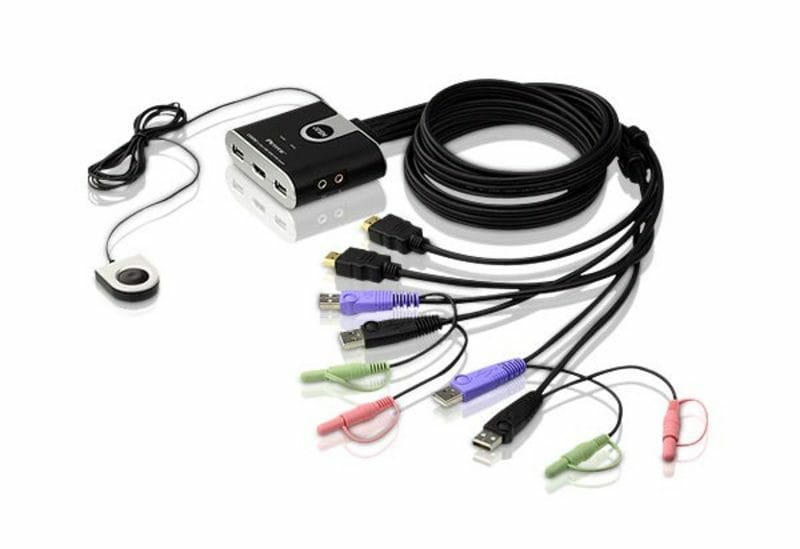 ATEN Commutateur KVM câble HDMI/audio USB 2 ports avec sélecteur de port distant (CS692-AT) — image 1