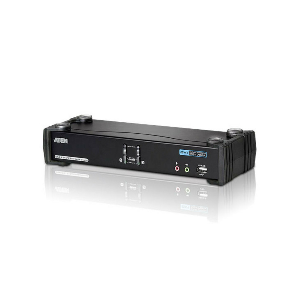 ATEN Commutateur KVMP™ DVI Dual Link/audio CH7.1 USB 2 ports (CS1782A-AT-G)