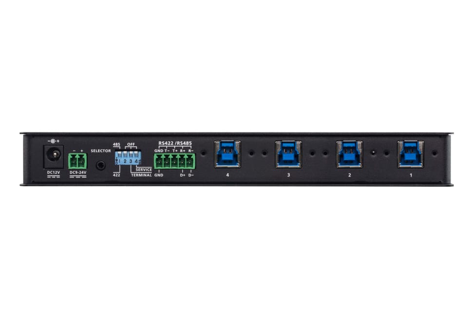 ATEN Commutateur de hub industriel USB 3.2 Gen1 4 x 4 Commutateur de hub industriel USB 3.2 Gen1 4 x 4 (US3344I-AT) — image 2