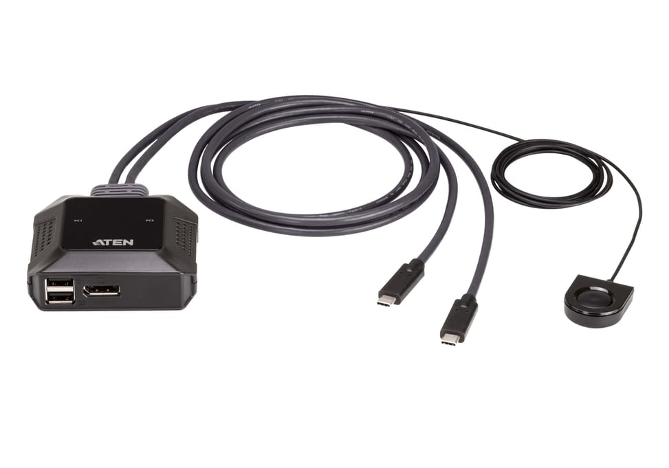 ATEN Commutateur KVM DisplayPort 4K 2 ports USB-C avec sélecteur de port à distance (US3312-AT) — image 1