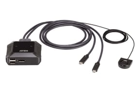 ATEN Commutateur KVM DisplayPort 4K 2 ports USB-C avec sélecteur de port à distance (US3312-AT)