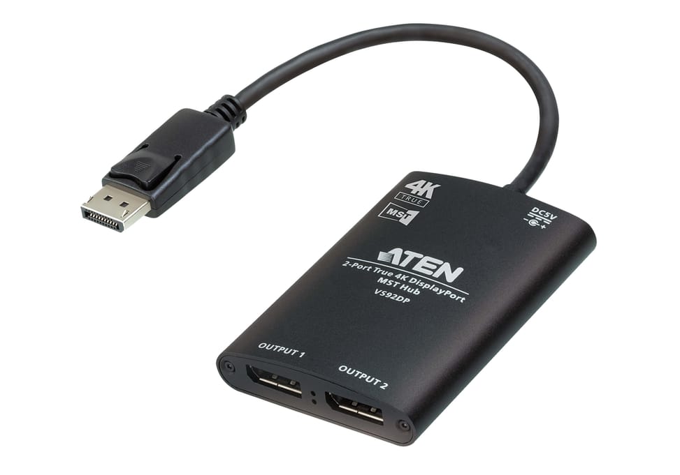 ATEN Hub MST DisplayPort True 4K à 2 ports Hub MST DisplayPort True 4K à 2 ports  (VS92DP-AT) — image 1