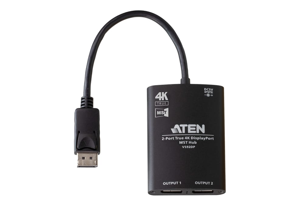 ATEN Hub MST DisplayPort True 4K à 2 ports Hub MST DisplayPort True 4K à 2 ports  (VS92DP-AT) — image 2