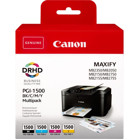 Canon Multipack de cartouches d'encre PGI-1500 BK/C/M/Y Multipack de cartouches d'encre PGI-1500 BK/C/M/Y (9218B005)